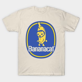 Banana Cat Meme | Happy | Banana Brand Sticker T-Shirt